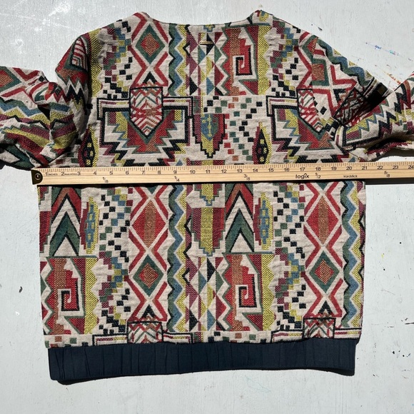 Women's Paramita Jacket Multicolor Aztec L Full Zip BOHO Far East Hippie Fairy - Picture 13 of 16